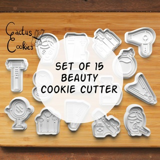 15 beauty cookie cutter set 0310 present gift love baking fondant clay anniversary birthday make bulk pack 3d print model - Mito3D