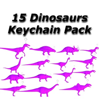 15 dinosauri portachiavi pacco dino dinosauro creatura 3d print model - Mito3D