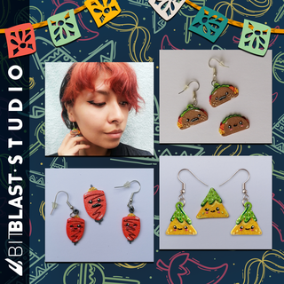 15 septiembre earrings cinco de mayo independence day mexico taco pastor nacho 3d print model - Mito3D