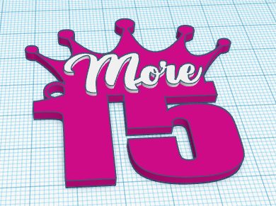 15 années porte clés anniversaire Morena fête xv 3d print model - Mito3D