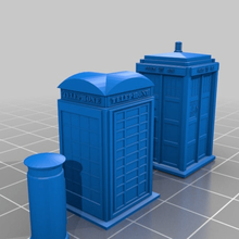 15mm 1935 k2 telephone box royal post & type 40 tardis game toy accessories 3d print model - Mito3D