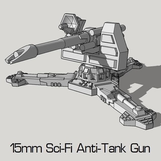 15mm sci-fi anti-tank gun 3d print model - Mito3D