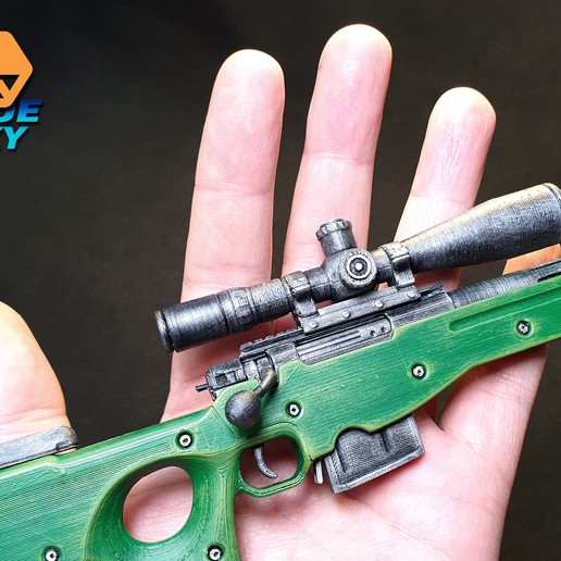 15x scope sniper rifle art awm awp battlegrounds figure gun guns pubg scans replicas 3D print model - Mito3D
