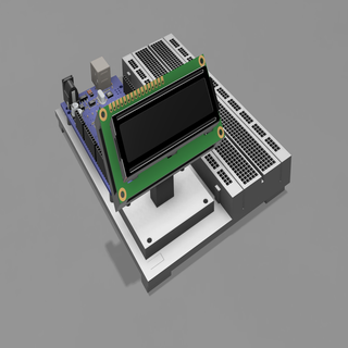 1602 lcd Bildschirm Halter Unterstützung mini controller 1602lcd Arduino lcd1602 Elektronik 3d print model - Mito3D
