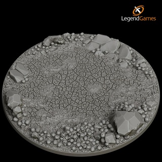 160mm round base - skull cracked earth legendgames war hammer age sygmar aos wh40k 40 k 3d print model - Mito3D