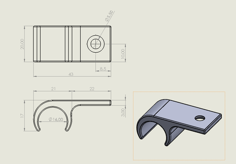 16 mounting clip paw shelf 3d print model - Mito3D