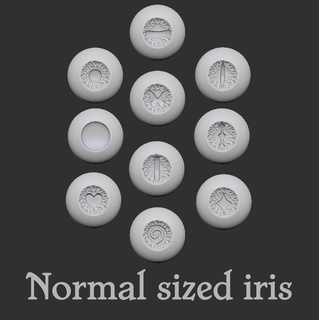 16mm normale dimensioni iris occhio vari bjd Bambola palla snodato occhi 3d print model - Mito3D