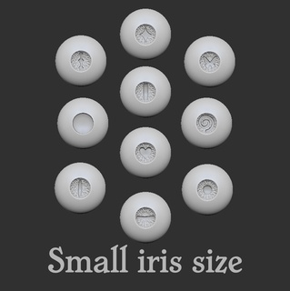 16mm piccolo dimensioni iris occhi vari bjd Bambola palla snodato occhio 3d print model - Mito3D