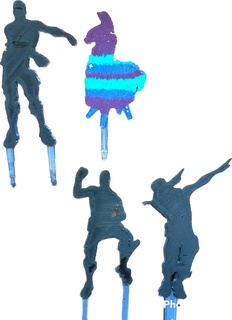 17 different fortnite character cake toppers baking kitchen food game topper decoration emoji dance llama 3d print model - Mito3D