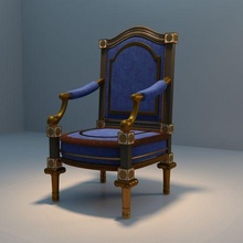 17th siècle baroque fauteuil architecture poly intérieur luxueux 3d print model - Mito3D