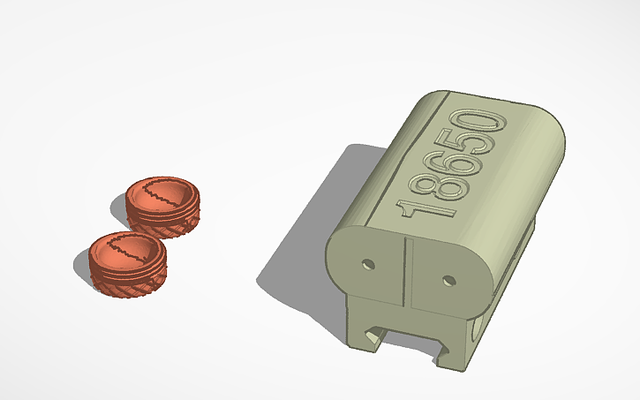 18650 2 batterie titulaire soutien forme 1913 pic pistolet outils cas gaine 3d impression 3d print model - Mito3D