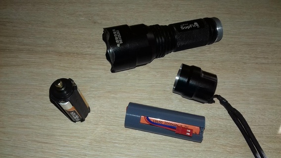 18650 aaa triplex bms supfire m7 flashlight 1s lamp torch battery holder 3d print model - Mito3D