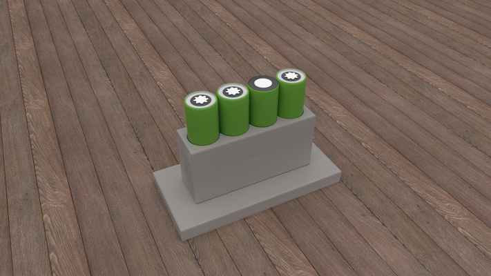 18650 batterie schweißen halter unterstützung 4 batterien stelle 3d print model - Mito3D