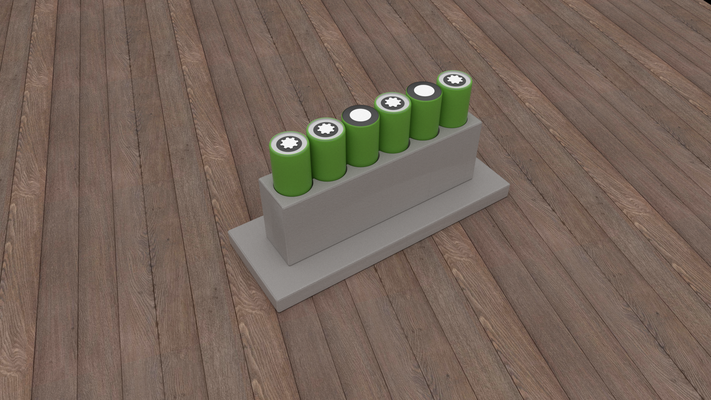 18650 batterie schweißen halter unterstützung 6 batterien stelle 3d print model - Mito3D