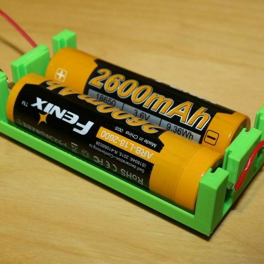 18650 dual battery holder case box lipo electronics 3D print model - Mito3D