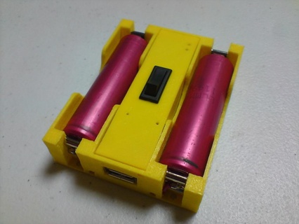18650 x 2 battery bank Tools box case charger lithium-ion protection usb diy tools makers 3d print model - Mito3D
