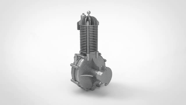 1898 de dion bouton tricycle engine motorcycle sparepart machine machinery oto stroke 3d print model - Mito3D