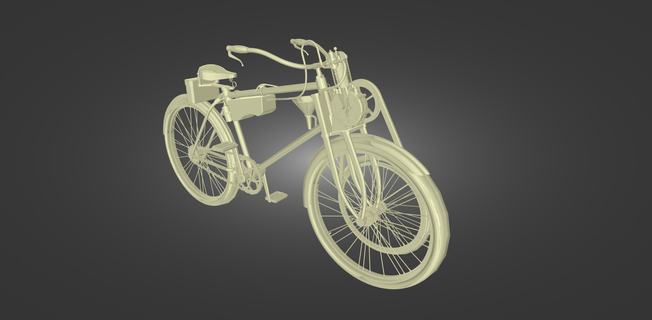 1899 Werner 1 hp juego bicicleta moto motocicleta vehículo ruedas motociclista deporte moto pandilla proscrito angeles retro 3d print model - Mito3D