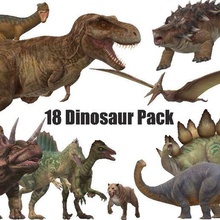 18 Dinosaurier Pack Dino Dinos niedrig poly frei Tiere 3d print model - Mito3D