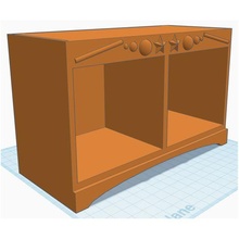 18 inch doll tv stand architecture storage shelf mini living room furniture accessory electronics 3d print model - Mito3D