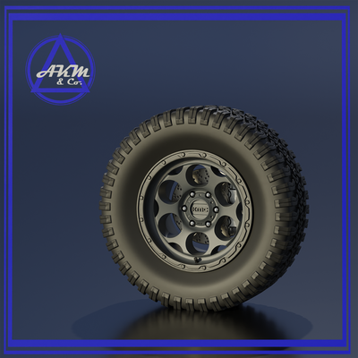 18 polegada kmc sujo atormentar rodas pneus 1 24 escalomodelo diorama aoshima revele tamiya aros corrida amt 3d print model - Mito3D