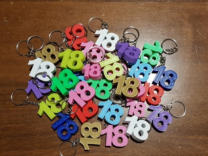 18 keychain jewelsxcults birthday party 18years number 3d print model - Mito3D