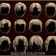 18 male hair models 3d print model - Mito3D