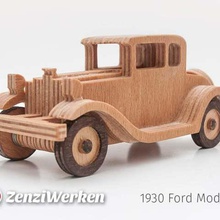 1930 ford modell simplified cnc laser game vehicles zenziwerken woodwork vintage car stepcraft scale model plywood lasercut router 3d print model - Mito3D