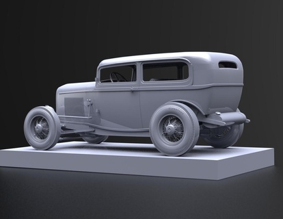 1932 ford model b standard tudor 2 door sedan car scale 1 24 kit old mobile hot rod classic wheels constructor 3d print model - Mito3D