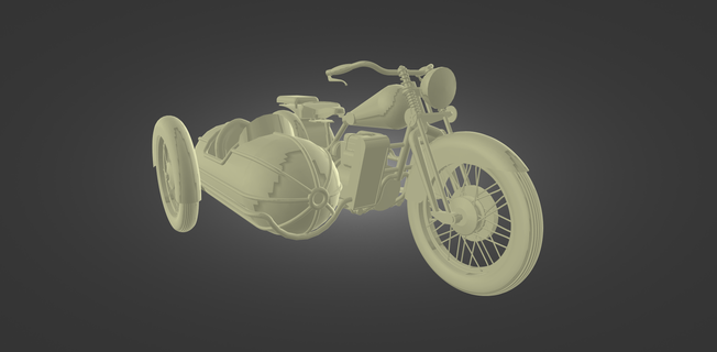 1934 trazido superior Austin bs4 steib construção metálica sidecar casa bicicleta moto motocicleta veículo rodas motociclista esporte moto gangue bandido anjos retro 3d print model - Mito3D