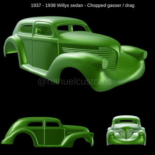 1937 1938 Willys sedan doğranmış gazlar sürüklemek Amerika kesme makinesi 38 37 rc yuva döküm özel model takım 3d print model - Mito3D