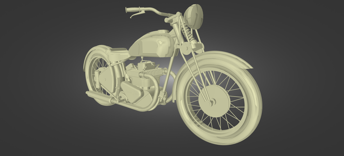 1939 Ariel modelo 4h quadrado bicicleta moto motocicleta veículo rodas motociclista esporte gangue bandido anjos retro 3d print model - Mito3D