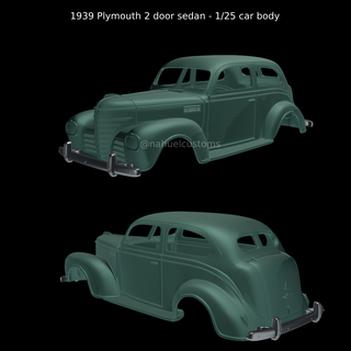 1939 Plymouth 2 porta sedan 1 25 carro corpo fenda personalizadas modelo kit trem conjunto diorama diecast Kustom 39 pró arrastar corrida quente Cajado rua lowrider 3d print model - Mito3D