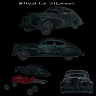 1947 packard - 2 door 1 48 scale model kit sedan coupe clipper 47 rc r c diecast custom slot classic car vintage train 3d print model - Mito3D