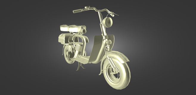1950 lambretta 125 c bicicletta moto motociclo veicolo ruote motociclista sport banda fuorilegge angeli retrò scooter 3d print model - Mito3D