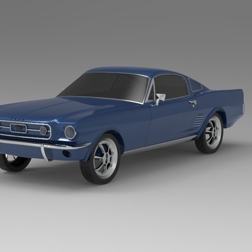 1967 ford mustang nurbs 3d-druckbar sein Spiel drucken 3d 3dprint rhino Nashorn retro gt macht Pferd american Legende 1968 1970 1960 mcqueen steve bullitt Auto Muskel - PS 3D print model - Mito3D