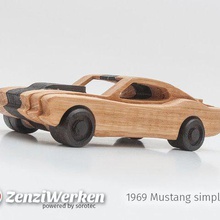 1969 mustang simplificado cnc láser juego vehículos zenziwerken stepcraft modelo a escala la madera contrachapada lasercut router coche 3d print model - Mito3D