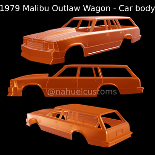1979 malibu outlaw wagon - car body 1978 79 78 drag model kit rc r c slot diecast custom pro stock racing 3d print model - Mito3D