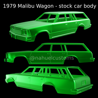 1979 Malibu vagão estoque carro corpo 1 25 escala Tamanho 68 87 188 58 44 52 mm comercial arquivos 3d print model - Mito3D