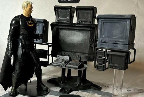 1989 pipistrello grotta computer giocattolo azione figura arma accessorio Batman superuomo mcfarlane batcomputer pipistrello grotta 3d print model - Mito3D