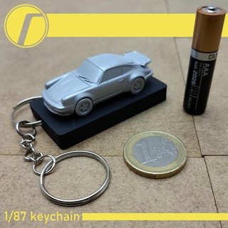 1990 porsche 911 turbo 1 87 keyring 964 car ho miniature vehicle sports resin keychain key 3d print model - Mito3D