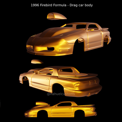1996 pássaro fogo fórmula arrastar carro corpo jogos trans am 96 bandido preparação corrida fenda rc r c personalizadas diecast modelo kit 3d print model - Mito3D