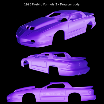 1996 firebird formula 2 trascinare macchina corpo gioco trans am 96 fuorilegge prep corsa fessura rc r c personalizzato pressofuso modello kit 3d print model - Mito3D