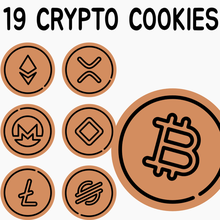 19 cryptocurrency cookies cookie cookiecutter cutter bitcoin ethereum ripple litecoin dogecoin monero zcash 3d print model - Mito3D