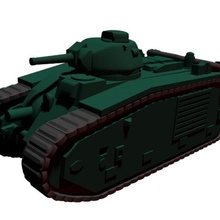 1 100 char b1 tank 3d print model - Mito3D