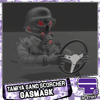1 10 - driver figure gas mask tamiya sand scorcher Game 1:10 1/10 flasher beetle monster baja bug accessories interior rc car gasmask soldier 3d print model - Mito3D
