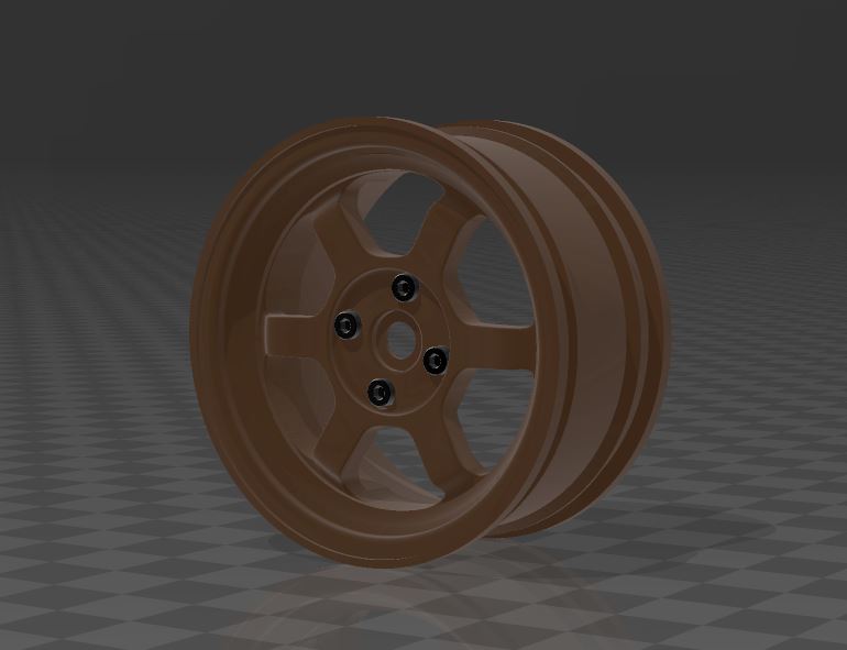 1 10 rc borde rayos volk te37 26mm juego Tamiya coche vehiculo bb e88 llantas rueda ruedas tt01 tt02 ta01 ta02 personas 3D print model - Mito3D