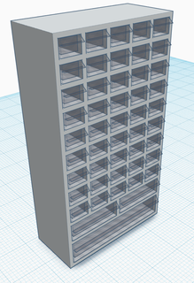 1 10 scale 48 drawer storage rack rc garage diorama tiny unit 3d print model - Mito3D