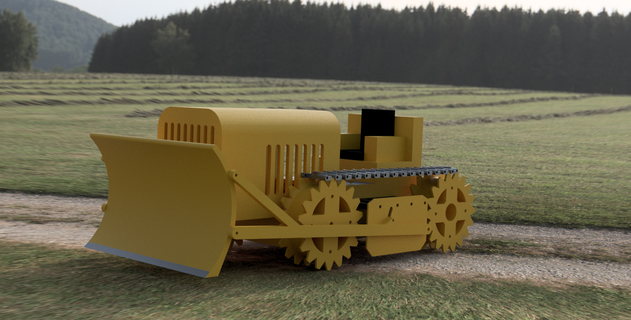 1 10 scala bulldozer progresso gioco dozer rc 3d print model - Mito3D