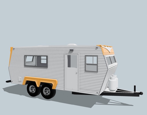 1 10 scale camper rc accessories camping trailer 3d print model - Mito3D